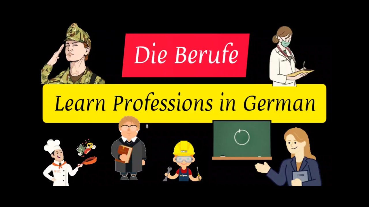 Learn the Professions in German; die Berufe auf Deutsch; Deutsche Vokabeln lernen A1, A2.