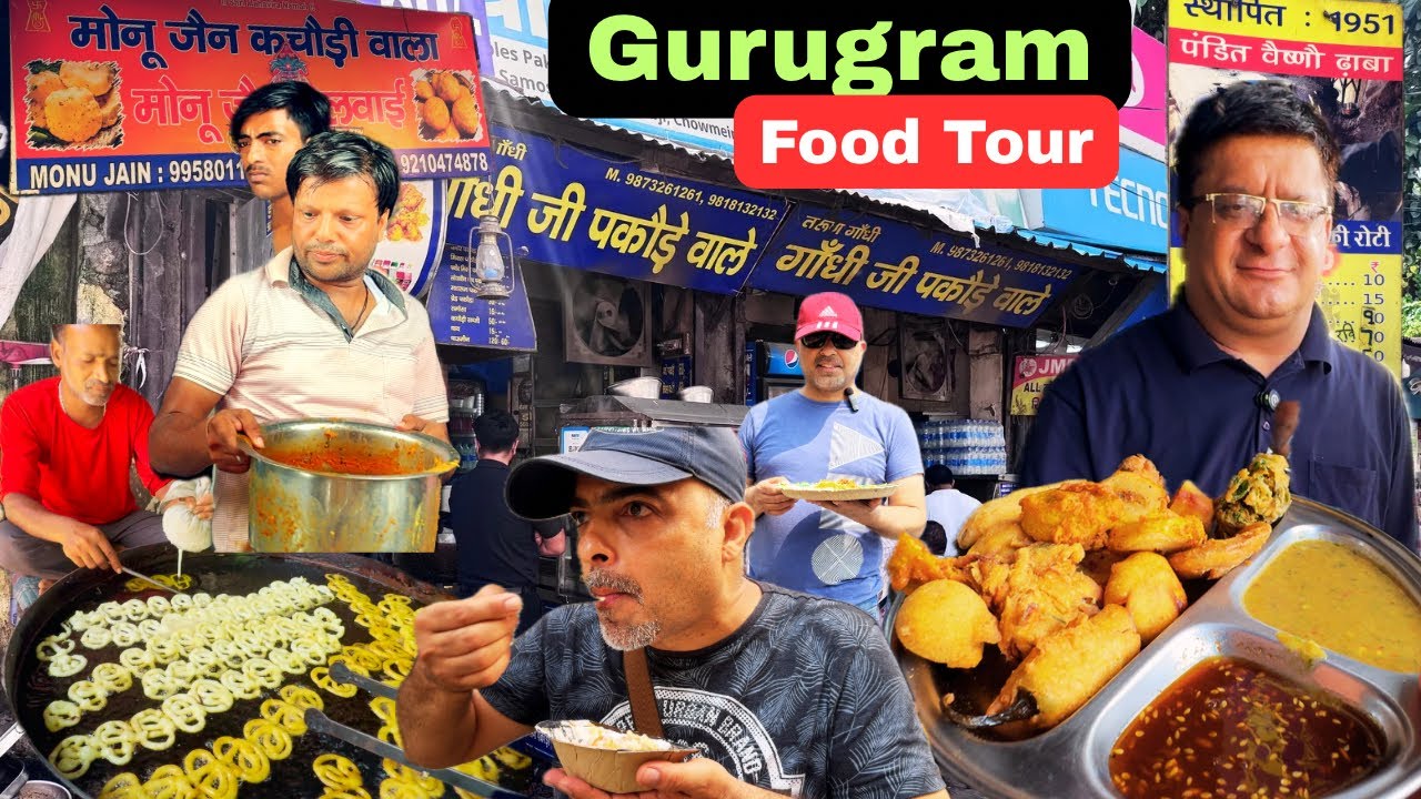 Old Gurugram Ke Best Breakfast | Sarson Oil Ke Pakore | Crazy Kachori | Crispy Jalebi |Cherry Bun |