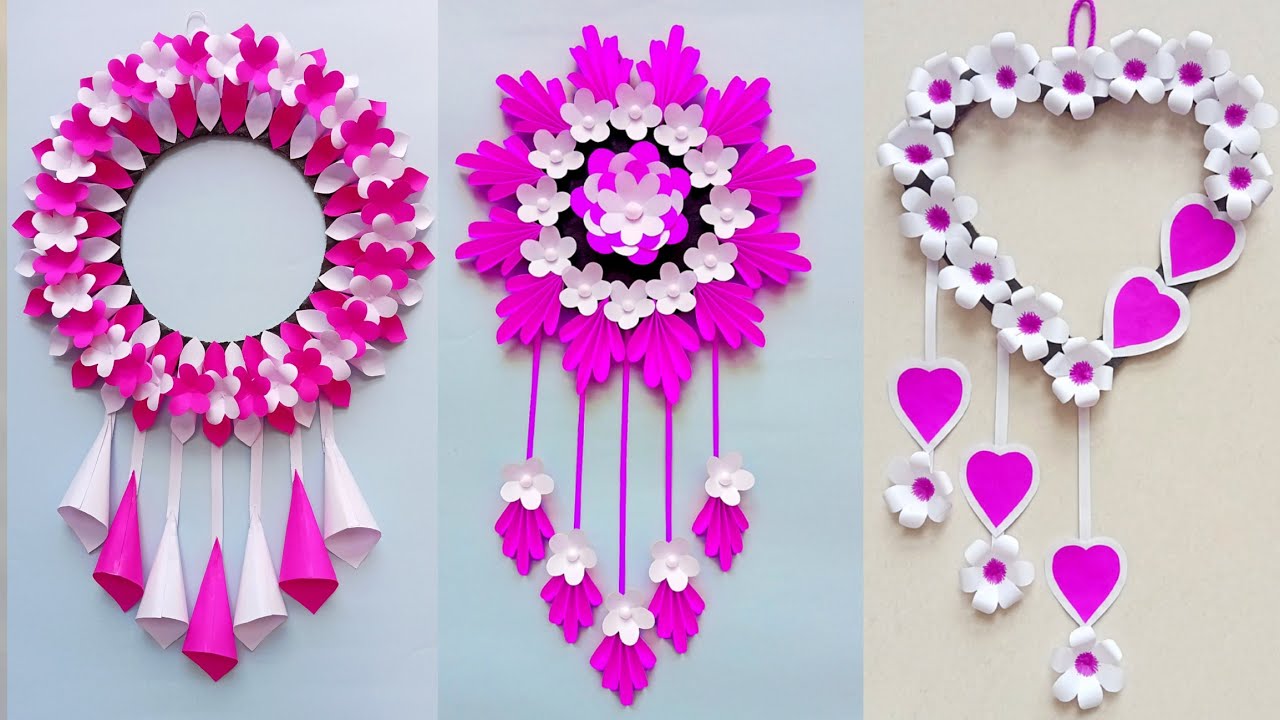 3 Easy and Quick Wall Hanging/Paper Craft/Paper Flower Wall hanging