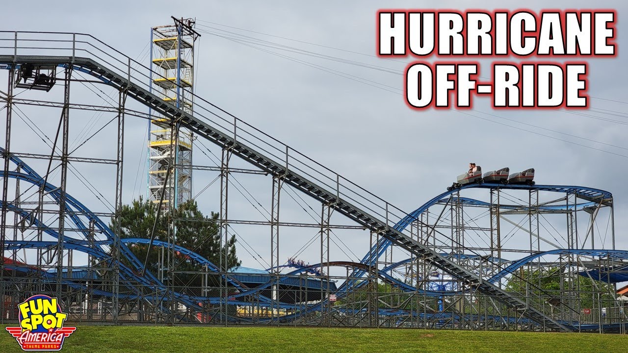 Hurricane Off-Ride Footage, Fun Spot Atlanta Miler Coaster | Non-Copyright