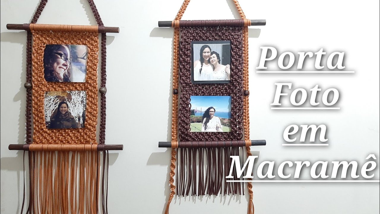 Porta Foto Duplo em Macramê