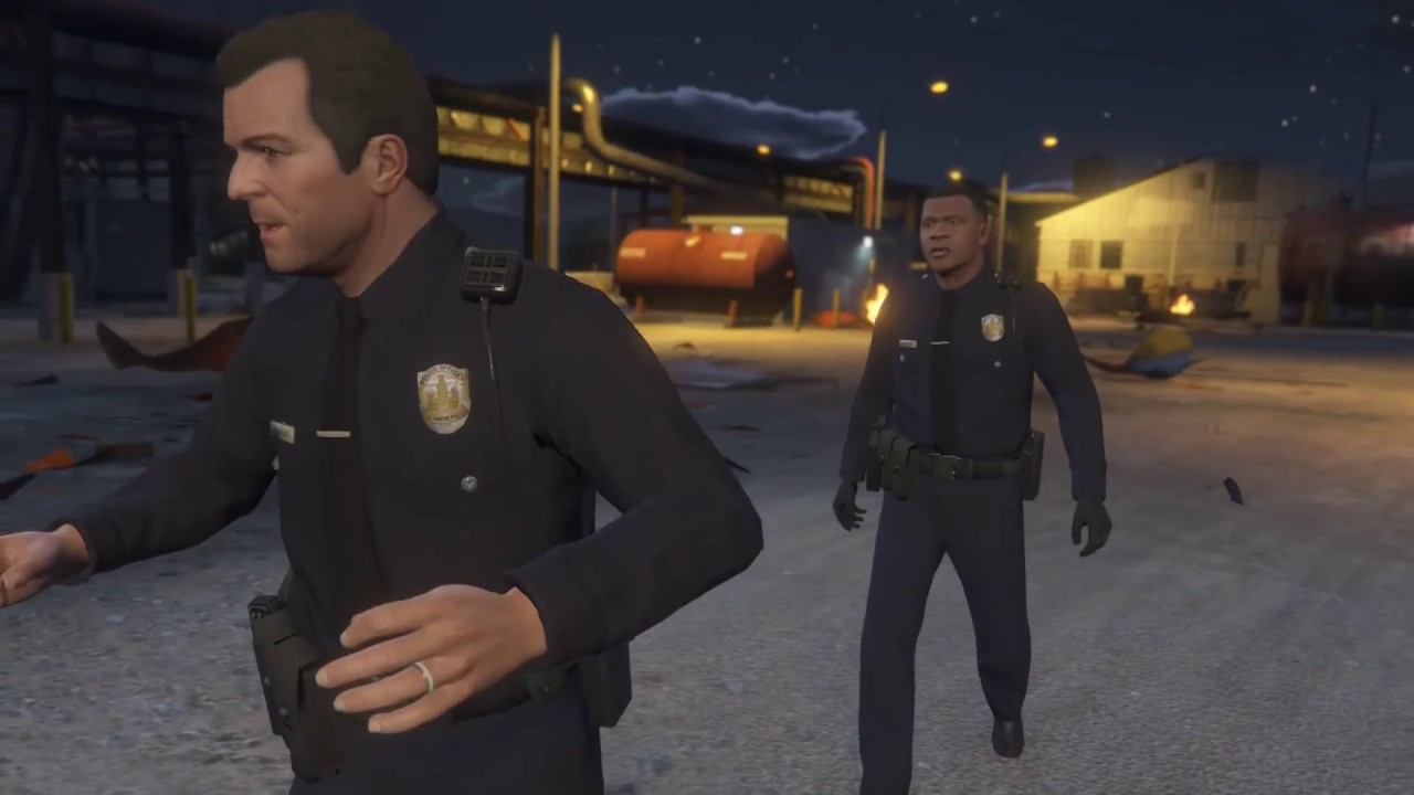gta5 mods lets be cops custom ep1  Franklin and Michael against trevor