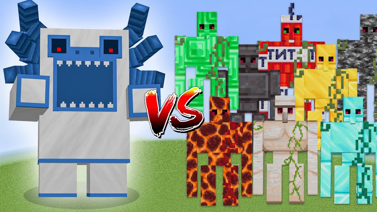 Alpha Yeti Vs ALL GOLEMS - Minecraft Mob Battle