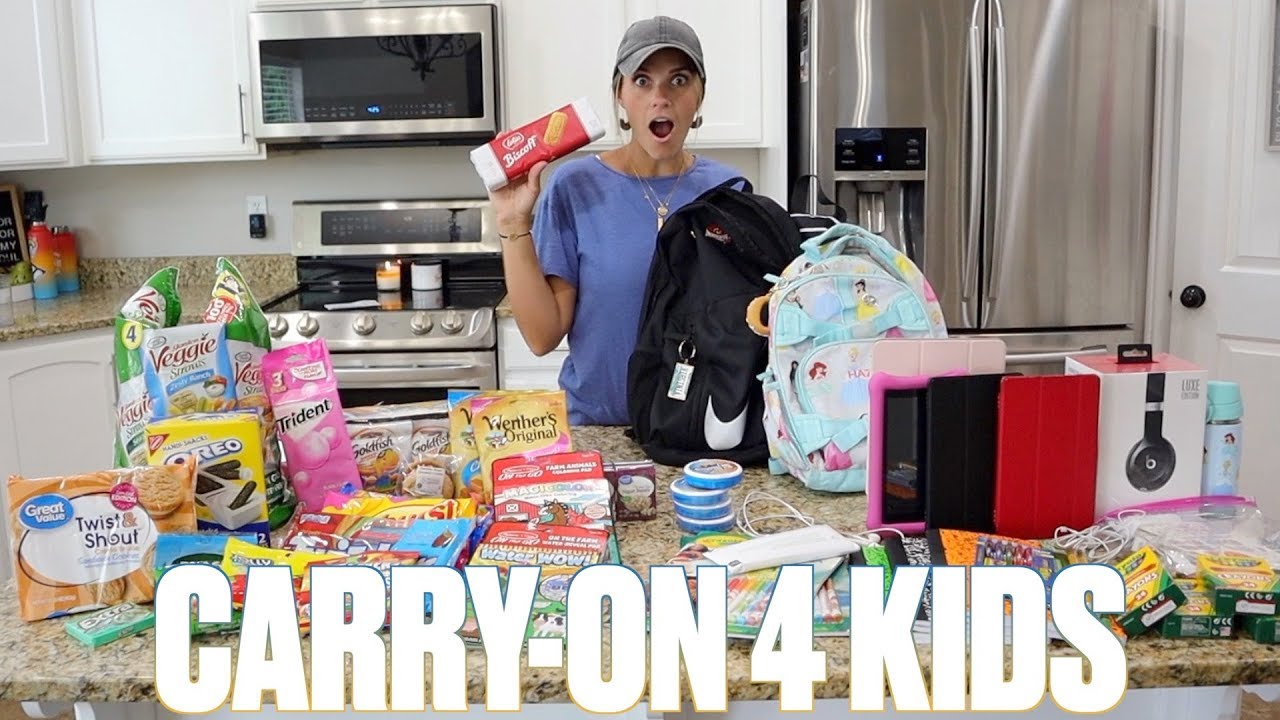 WHAT TO PACK IN YOUR KIDS' CARRY ON FOR LONG FLIGHTS WITH KIDS | IN-FLIGHT SNACKS AND ENTERTAINMENT