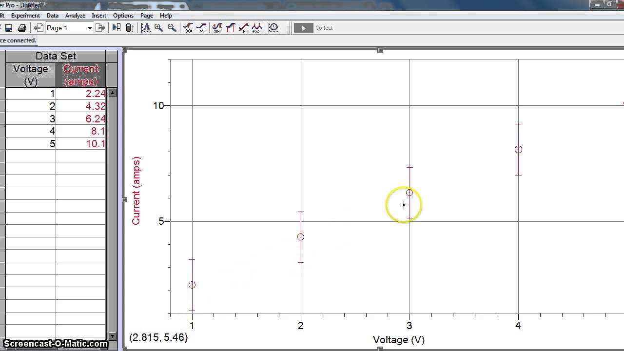 Error Bars and Max and Min lines in Logger Pro