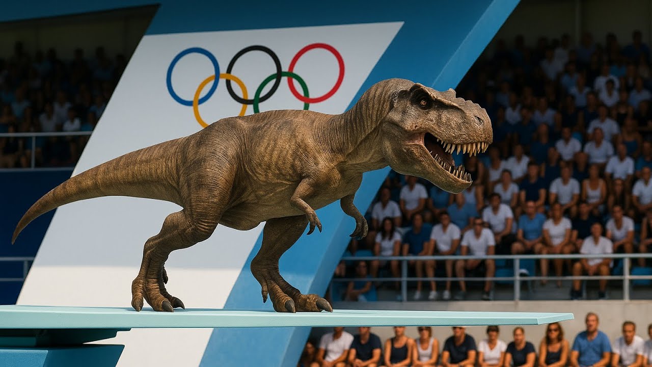 When a T-Rex Competes in Olympic Diving  