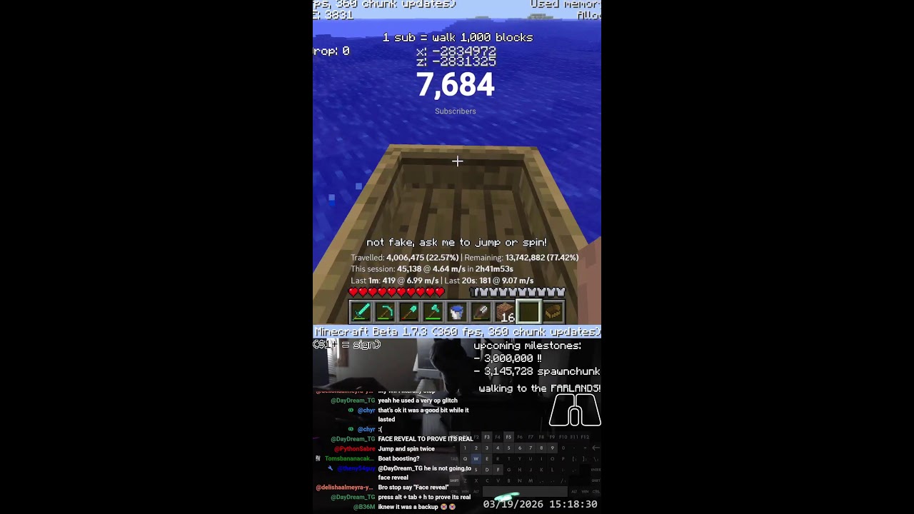 Journey to Minecraft's Corner Farlands #89 (2,800,000, 22.31%)