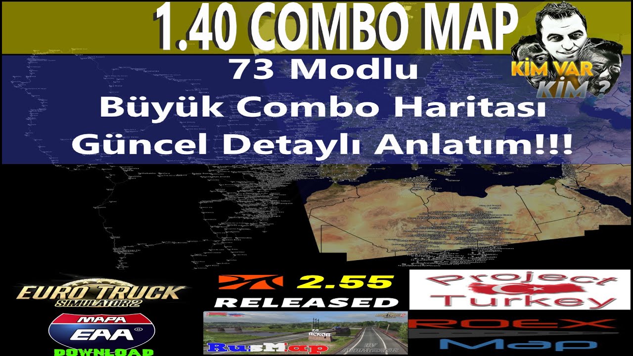 1.40 ETS 2 BÜYÜK COMBO HARİTA KURULUMU - GÜNCEL DETAYLI ANLATIM - EAA - PROMODS 2.55 - ROEXTENDED