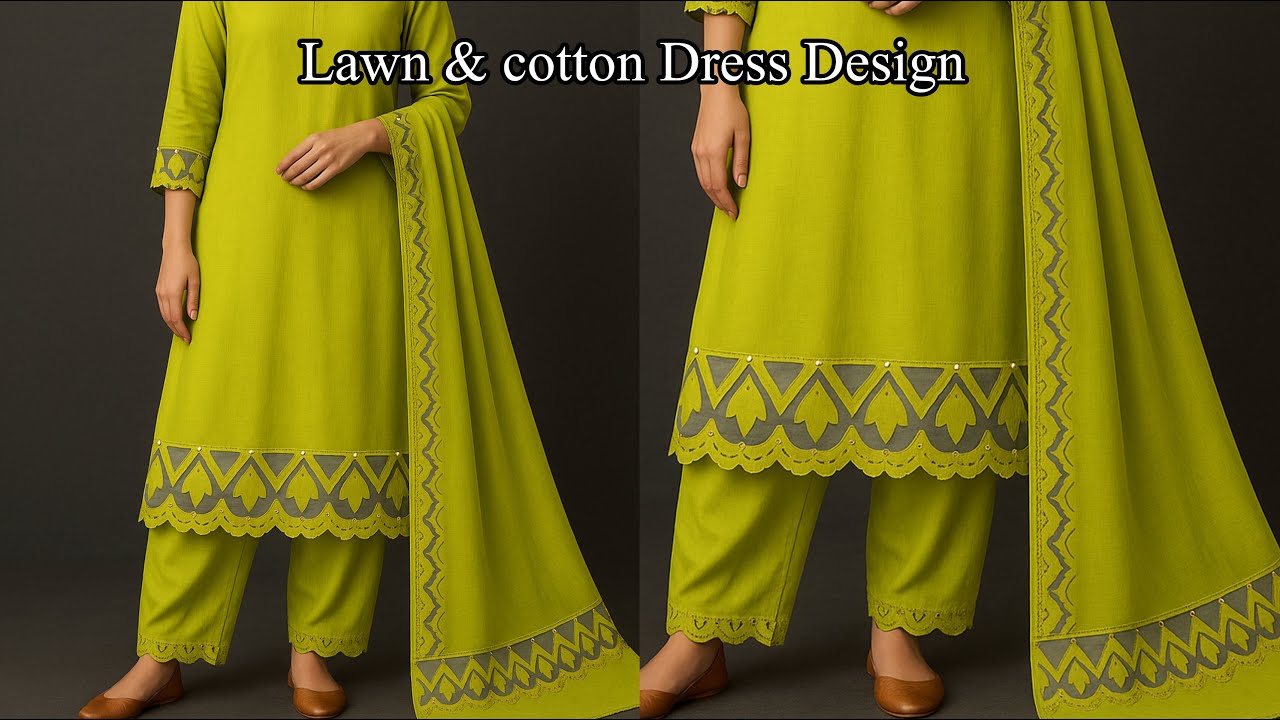 Latest Lawn & Cotton Dress Design 2025 _ Unique Cutwork Daman & Sleeves Design _ Trendy Dress Design
