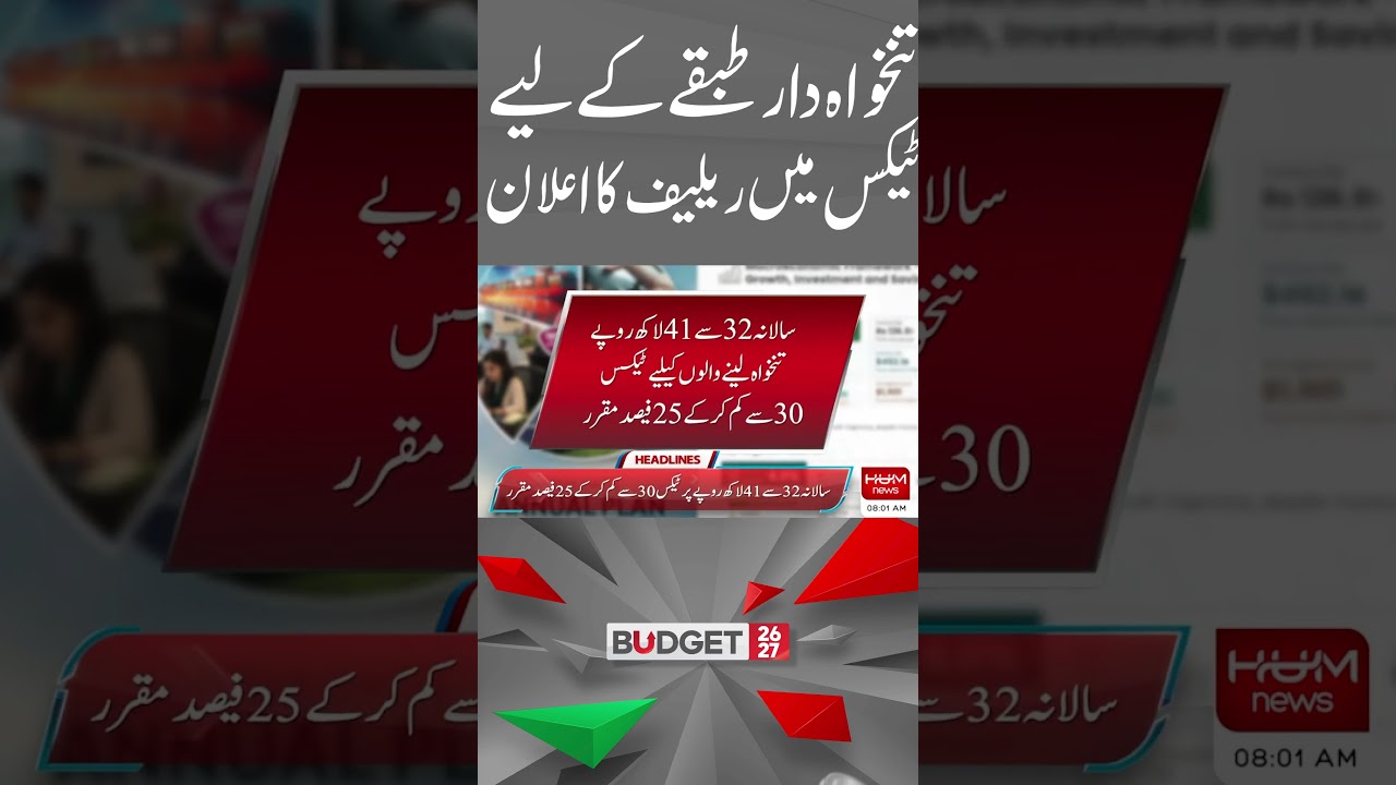 Tax Relief Announced for Salaried Class | Major Budget Relief| Hum News | Pakistan