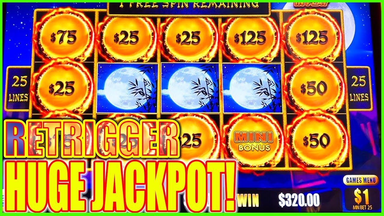 OMG Retrigger HUGE JACKPOT Back 2 Back Bonus! on High Limit Autumn Moon Dragon Link Slot