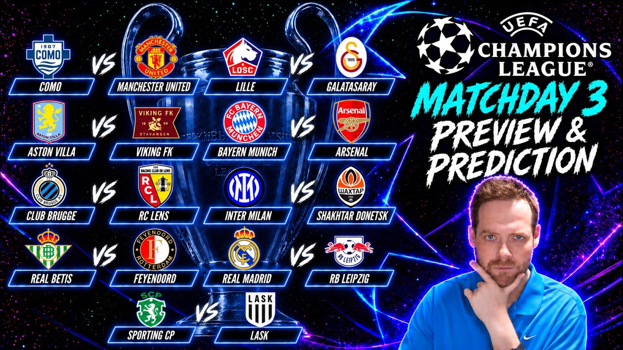 My Champions League Matchday 3 Previews & Predictions! 21st October 2026