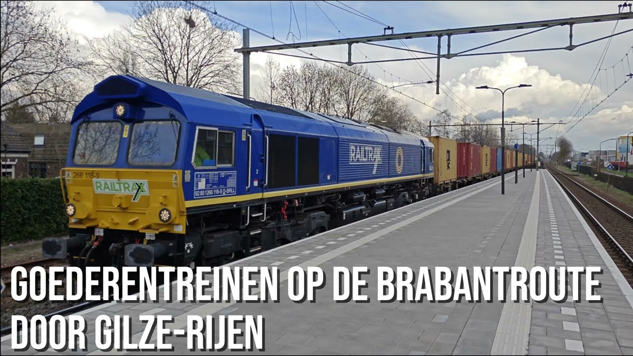 Goederentreinen op de Brabantroute door Gilze-Rijen