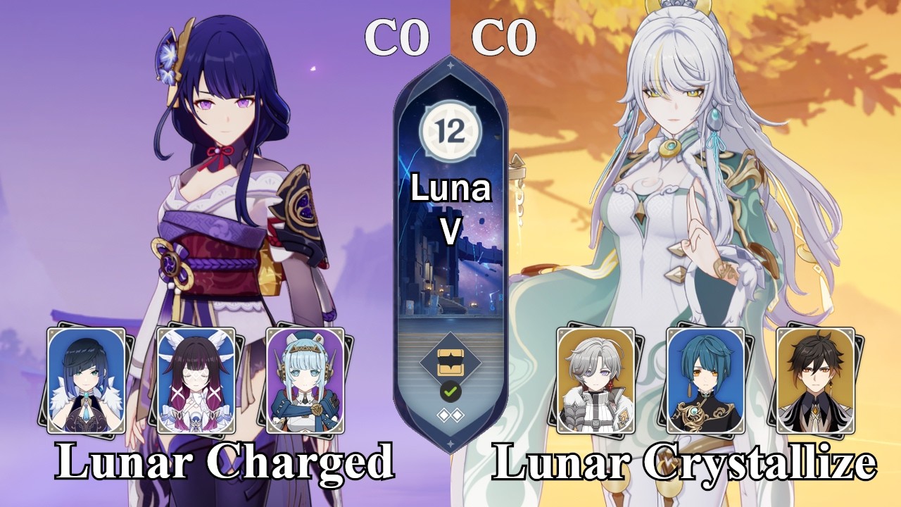 C0R1 Raiden Lunar Charged & C0 Zibai Lunar Crystallize | Spiral Abyss 6.4 Luna V