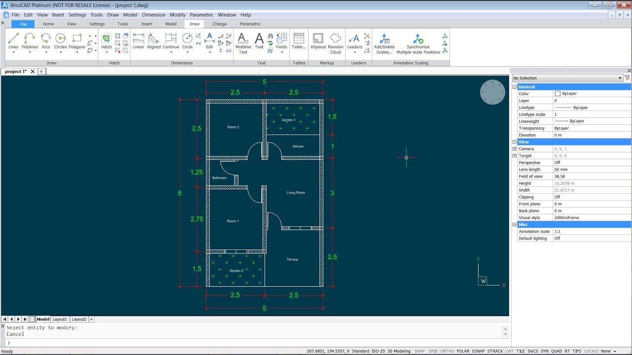 BricsCAD 2D Floor Plan Tutorial For Beginner | Live Streaming