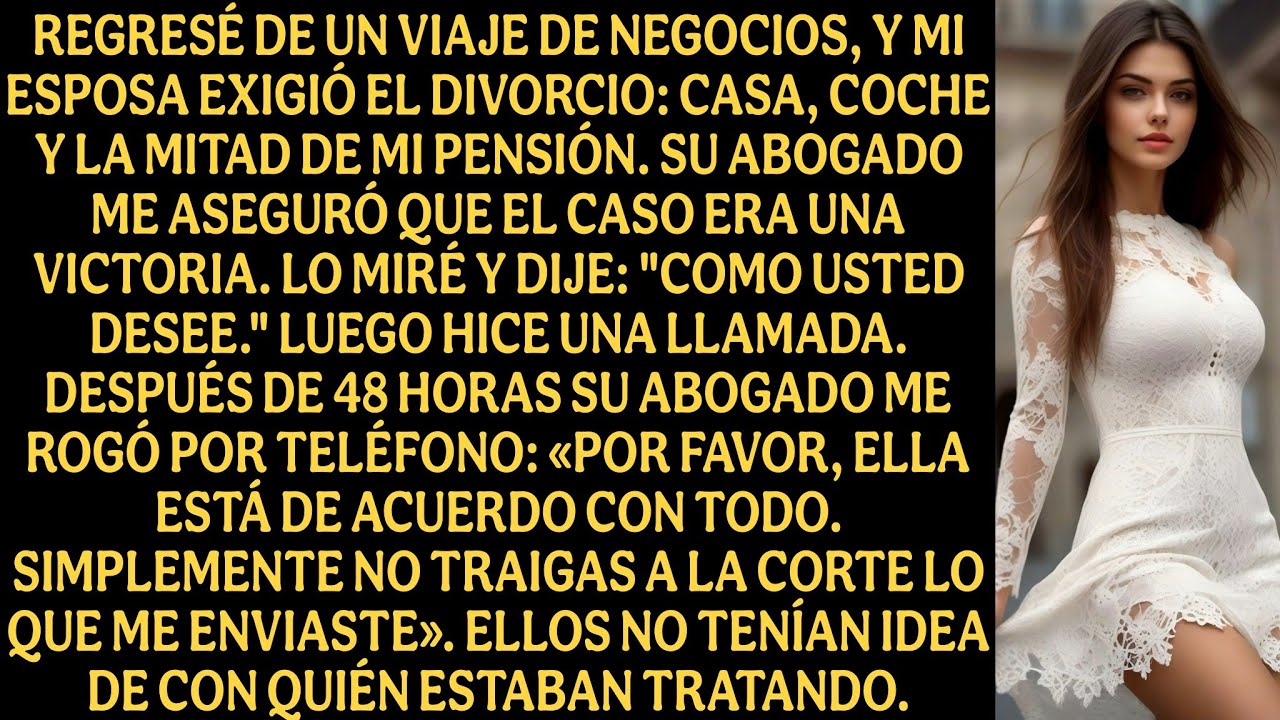 Regresé de un viaje de negocios, y mi esposa exigió el divorcio: casa, coche y la mitad de mi...