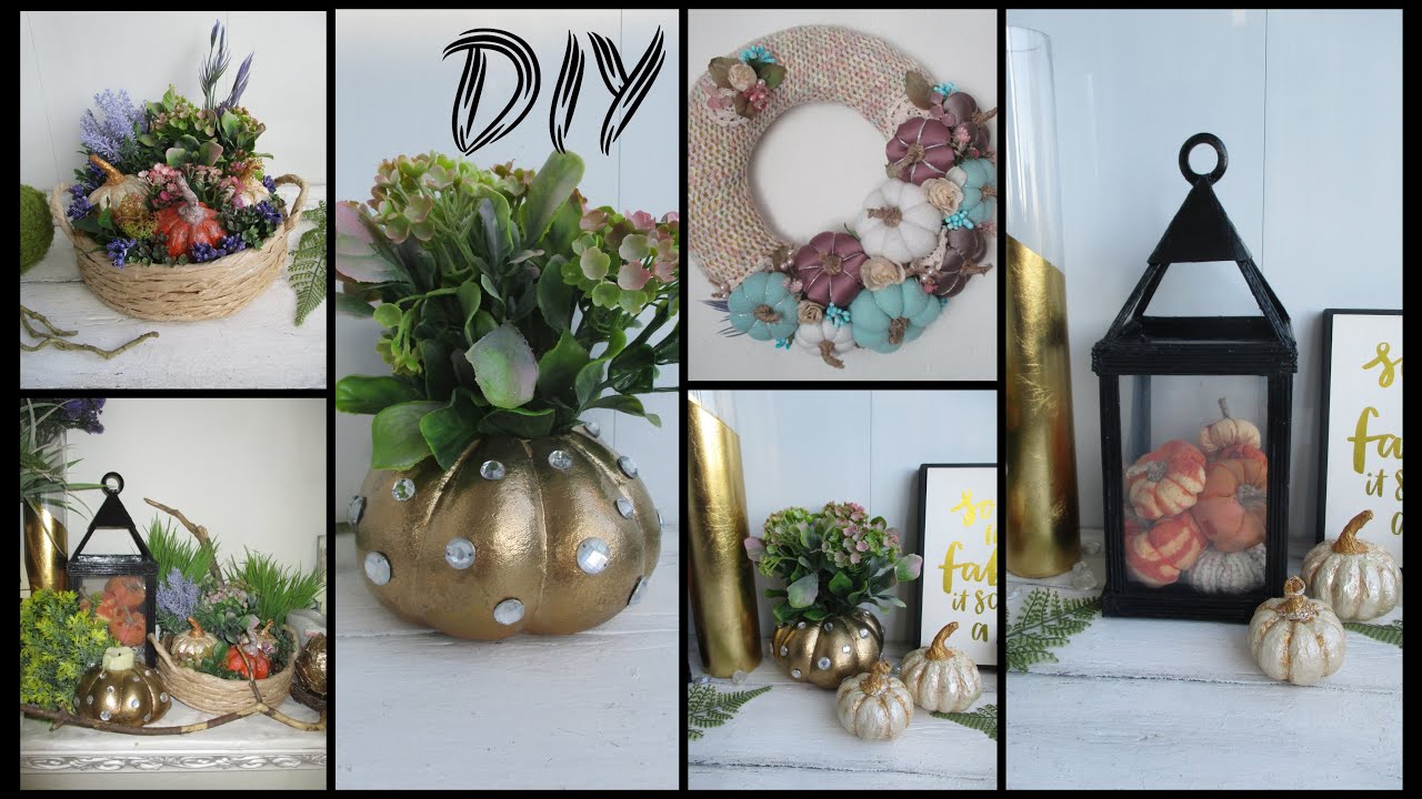 ТЫКВЫ, ФОНАРЬ, КОРЗИНА, ВЕНОЧЕК-ОСЕННИЙ ДЕКОР ИЗ ПОДРУЧНЫХ МАТЕРИАЛОВ #INTERIORDECOR #DIY