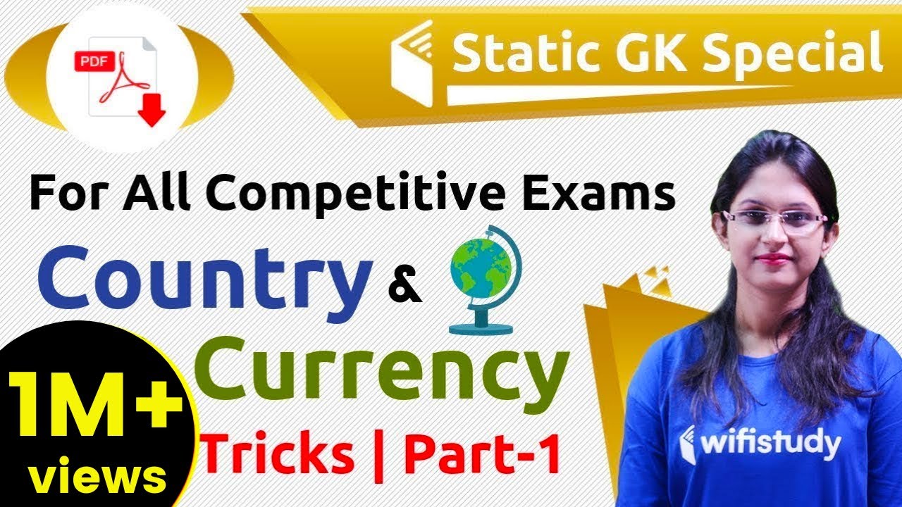 Static GK by Sushmita Ma'am | Country & Currency Tricks (Day #1)