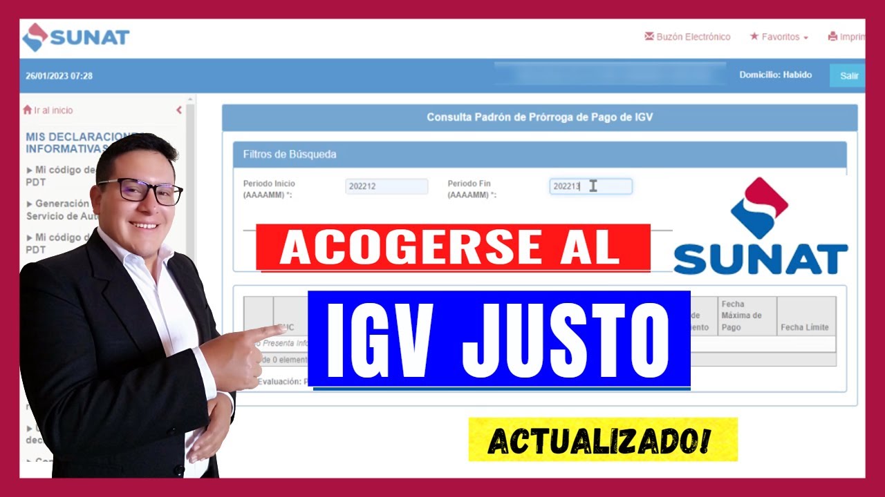 Como acogerse al IGV Justo - Sunat 2023 | Prorroga del pago de IGV | Actualizado