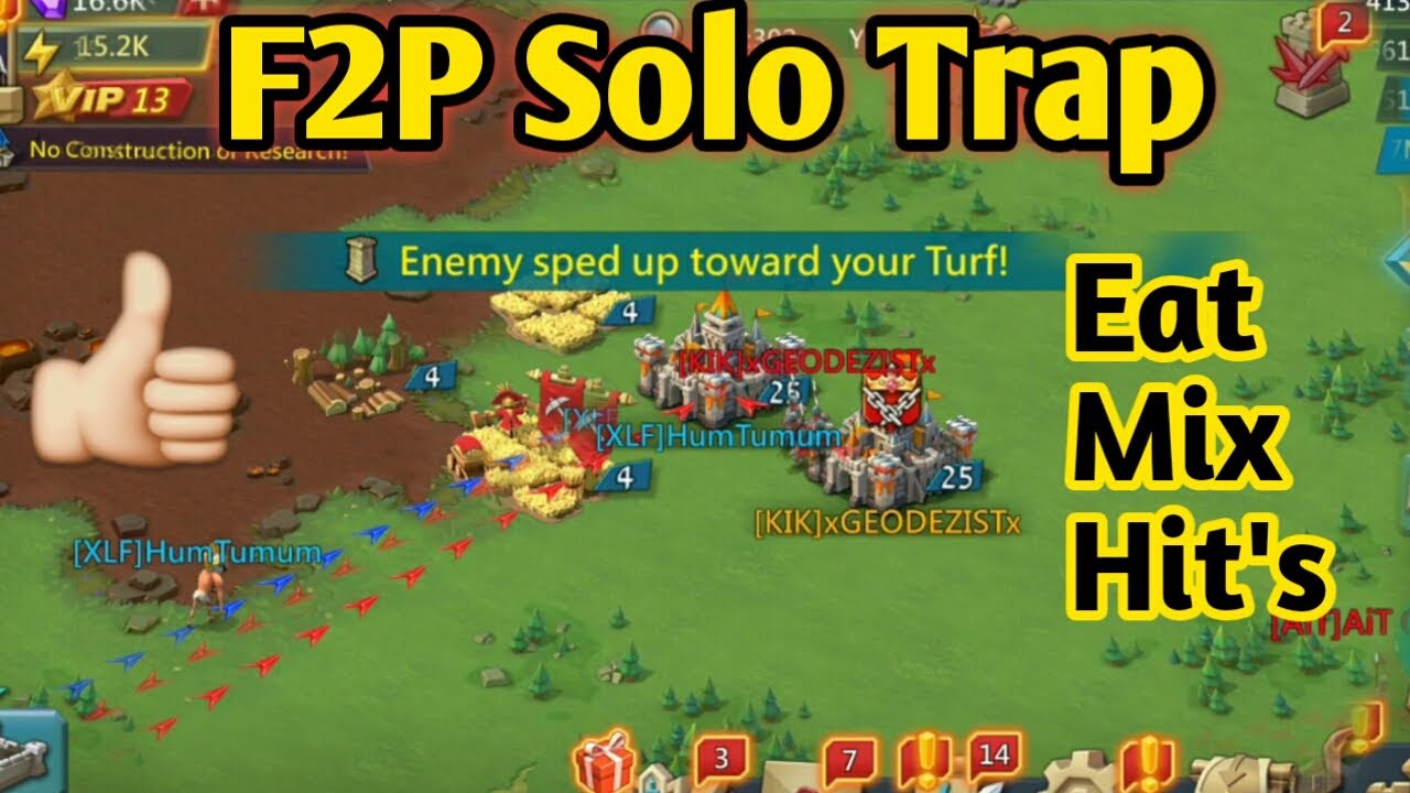 Lords Mobile F2P Solo Trap | Eat Mix hit's | New Troops Comp Lords Mobile Gameplay.