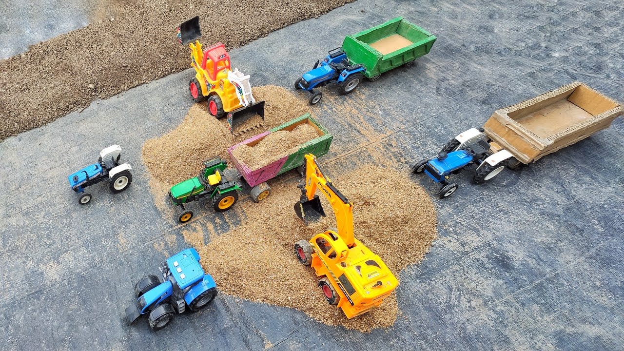 Excavator JCB Machine JCB Woking on Sand | Fully Load 4WD Tractor | Kids Video For Kids | JCP