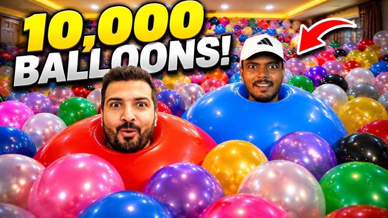 I Filled My House With 10,000 Balloons 🔥 ft @ZalmiPlays 