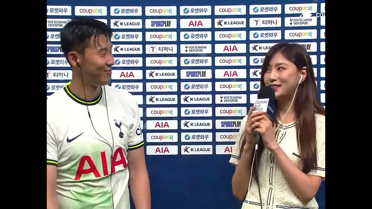 Apink Hayoung (에이핑크 오하영) interviewing Son Heungmin (손흥민)
