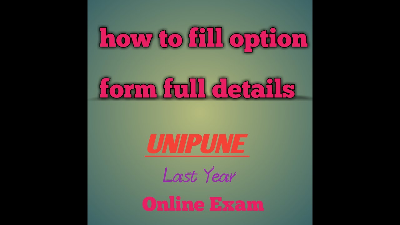 How to fill option form last year student ||unipune #unipune #lastyearexam