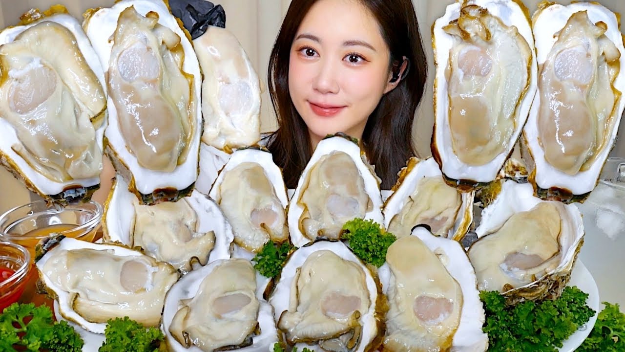 삼배체굴🦪굴시즌 전에 즐기는 생굴 삼배체굴 먹방🤍 Giant Raw Oyster 巨大な生牡蠣 | Mukbang ASMR