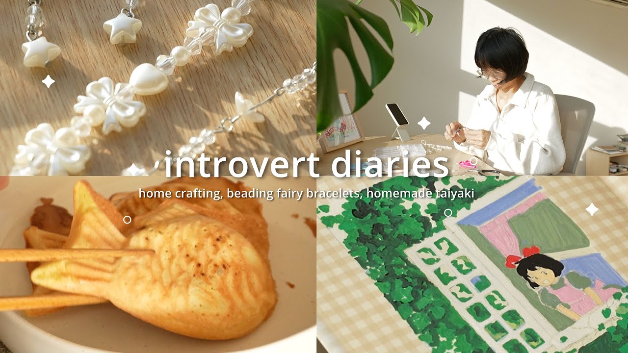 cozy day in my life 🌱 homemade taiyaki, phone charms + ghibli paintings