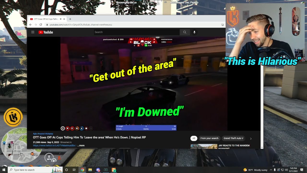 Kebun Reacts to OTT Being told to leave the area from Cops While he was Downed | NoPixel GTA RP