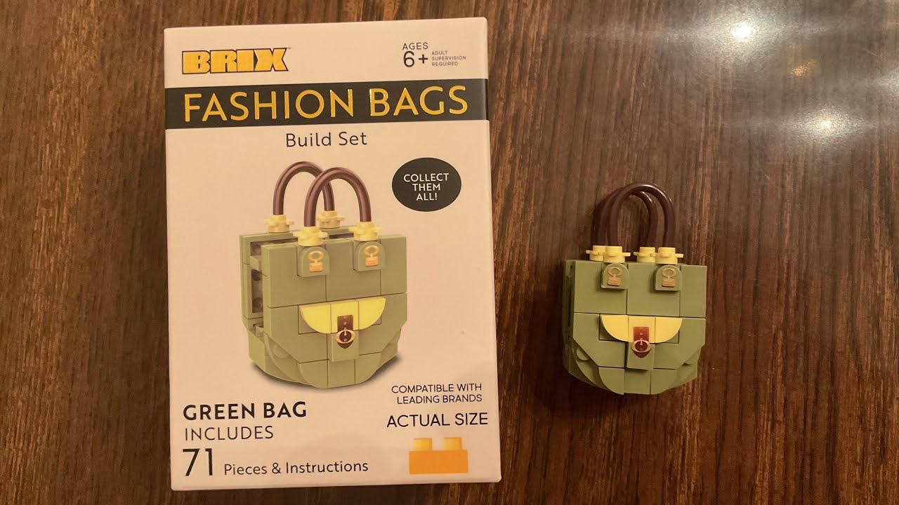 Давайте создадим модные сумки Brix Green Bag | Совместимые с LEGO строительные блоки от Five Below