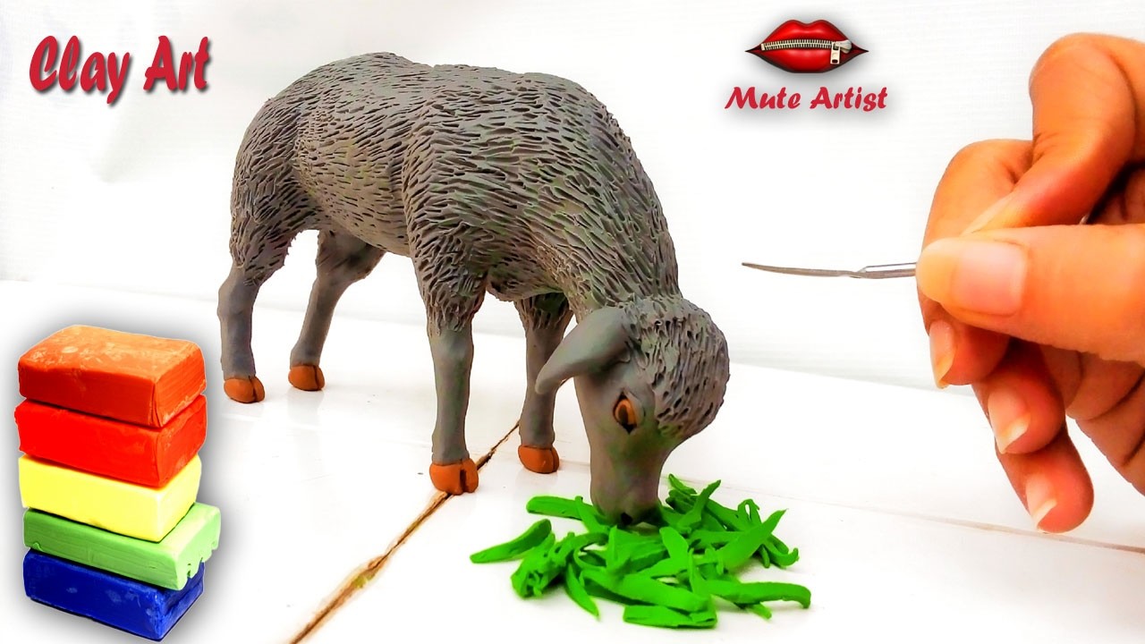 Clay Sculpting: How to make Realistic woollen Sheep with clay | animals making with clay | Clay Art