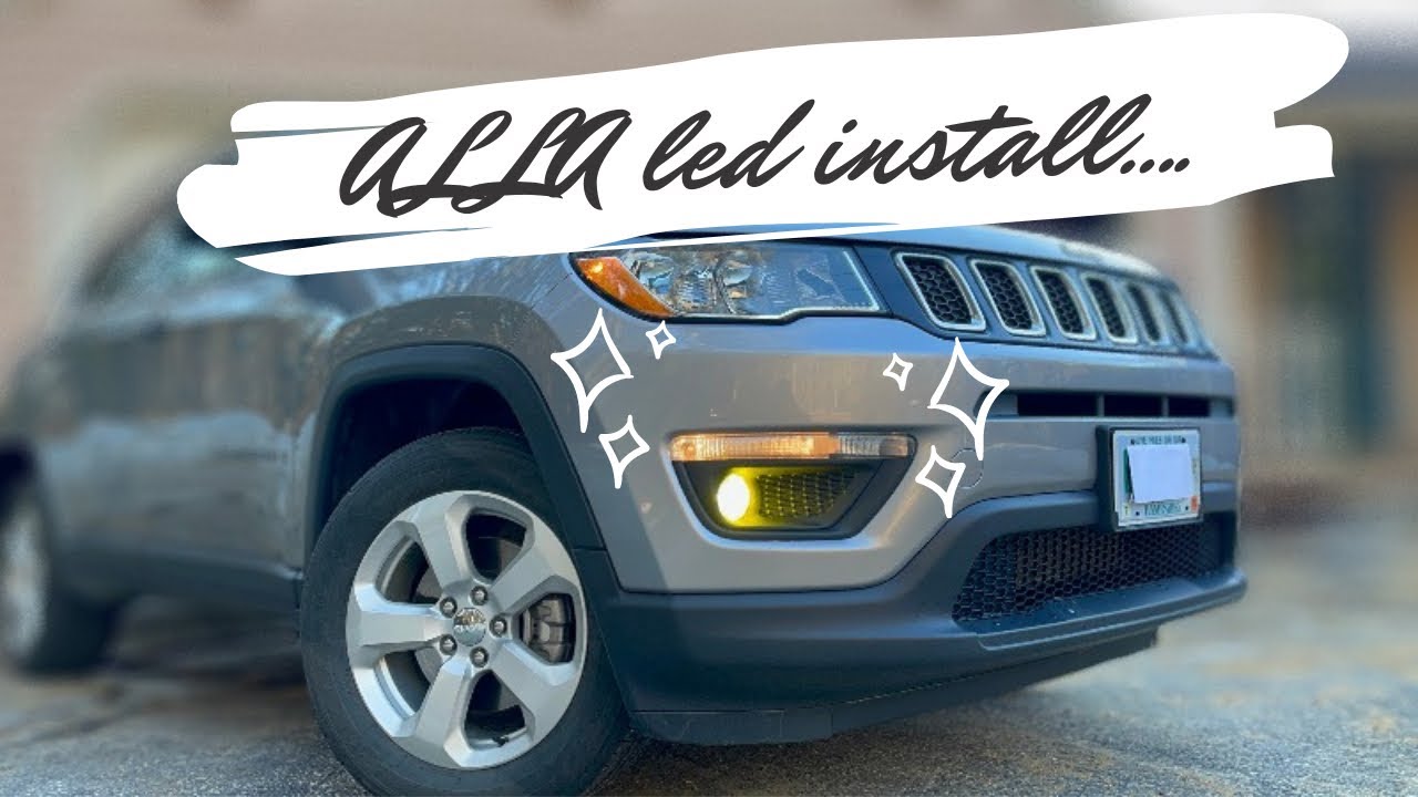 Как заменить противотуманные фары Jeep Compass ~ Установка желтых светодиодов ALLA (компас 2018-2...