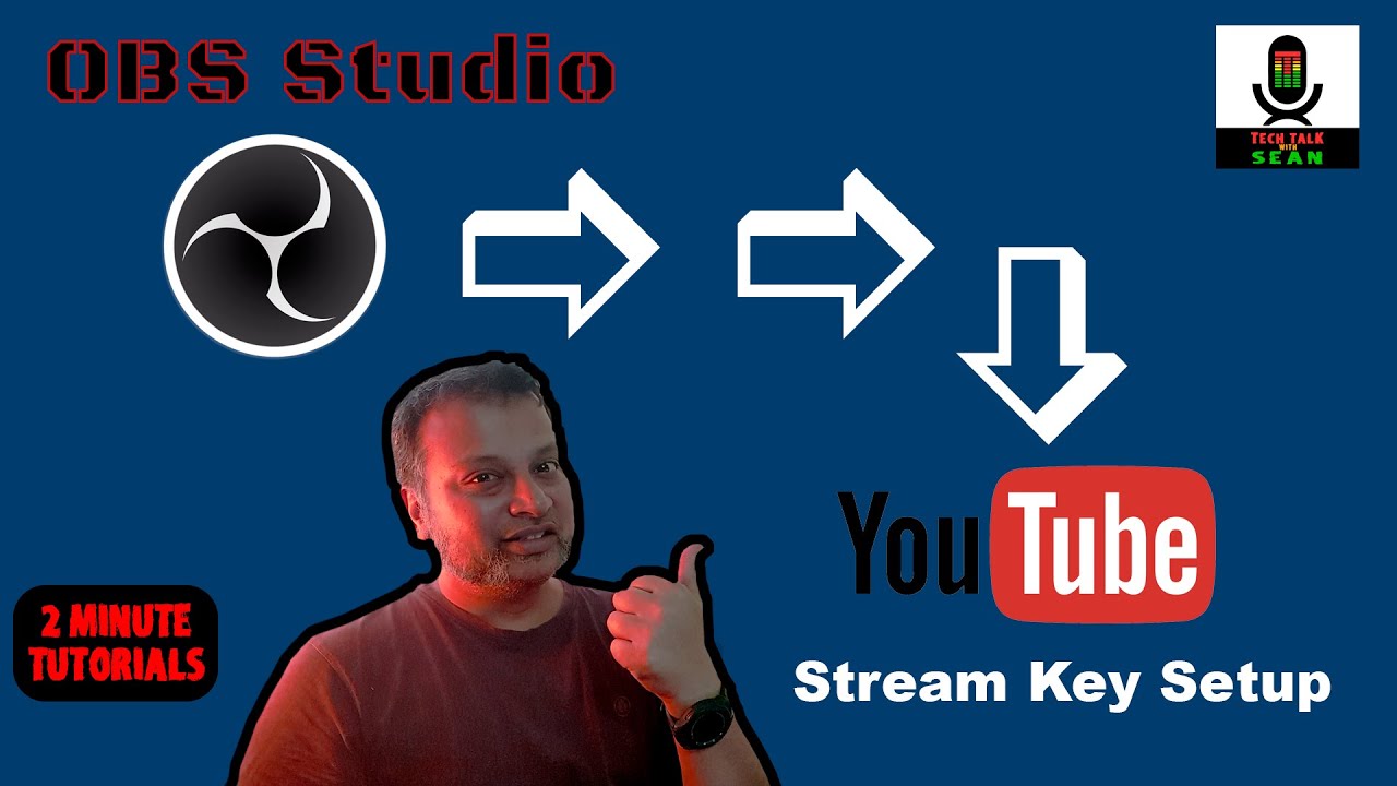 Two Minute TechTalk Tutorial - Stream Key(YouTube) setup in OBS.