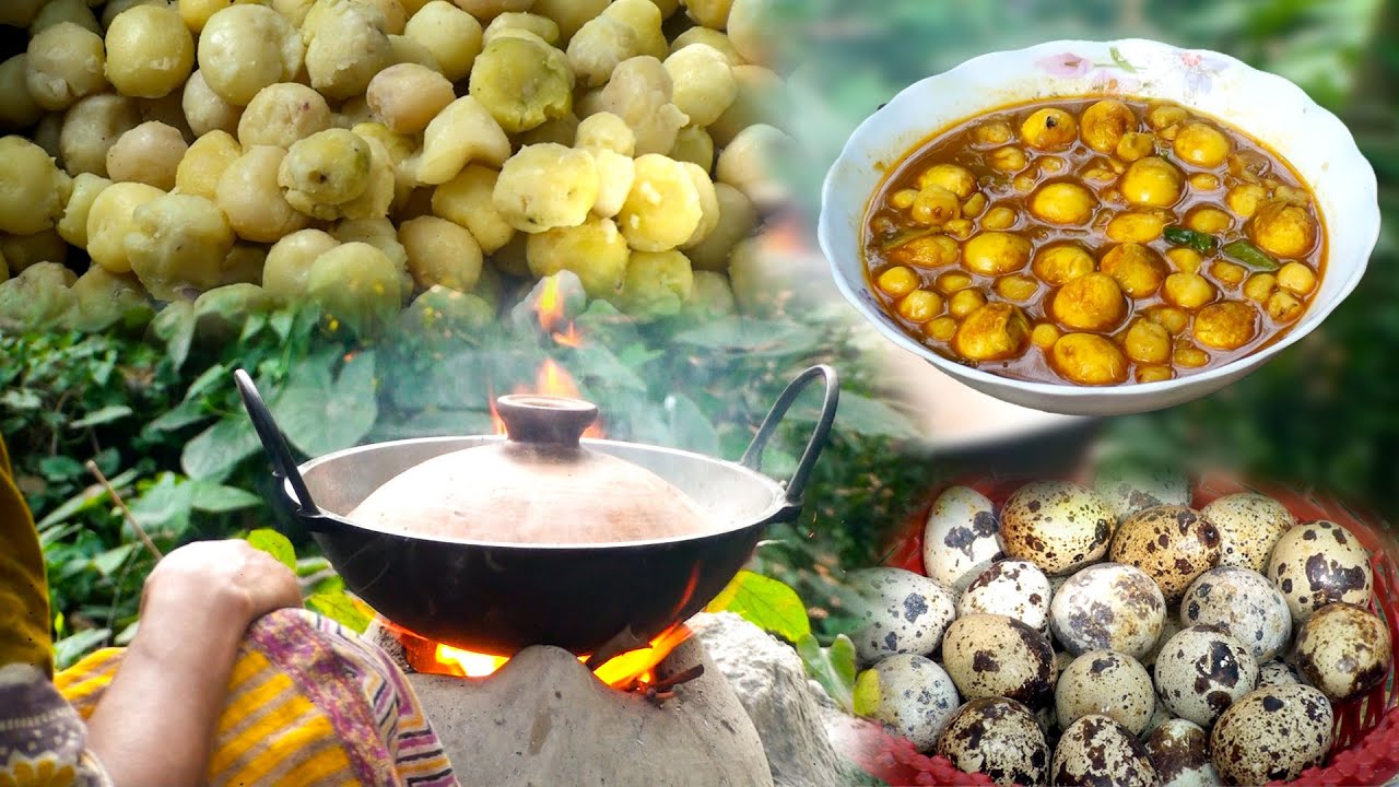 কোয়েল পাখির ডিম ও ছোট আলু দিয়ে ঘরোয়া ঝোল | সহজ গ্রামবাংলার রান্না | Quail Egg Curry with Baby Potato