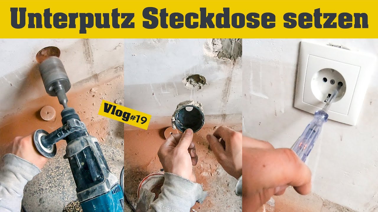 Unterputz Steckdose setzen und anschließen - Wohnung selber renovieren Vlog#19  Immobilien Sanierung