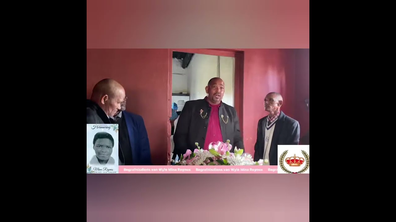Begrafnisdiens van wyle Mina Reynus.
