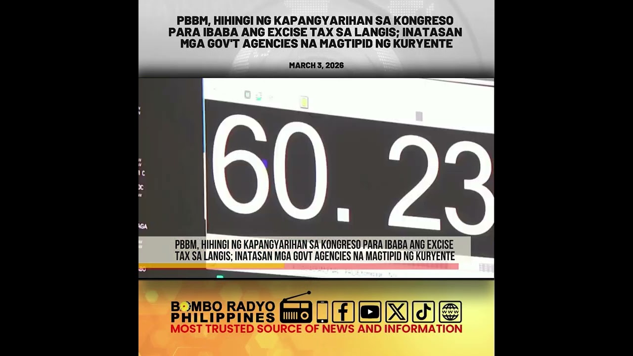 PBBM, hihingi ng kapangyarihan sa Kongreso para ibaba ang excise tax sa langis