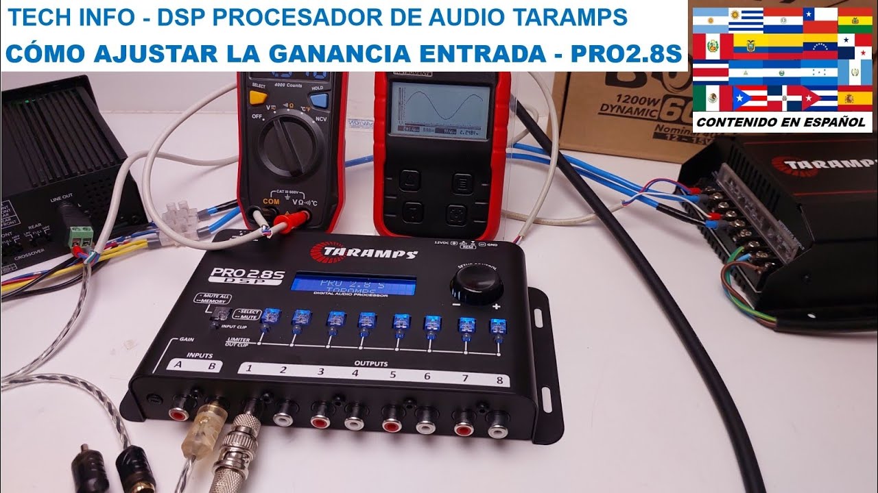 TECH INFO - ¿CÓMO AJUSTAR la GANANCIA de ENTRADA del DSP TARAMPS PRO2.8S Y PRO2.4BT?