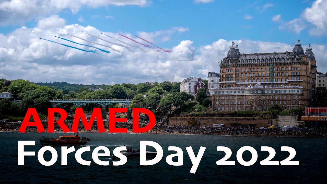 Scarborough Armed Forces Day 2022 Red Arrows, RAF Falcons, Spitfire And Hurricane