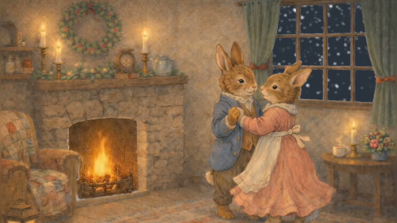 A Quiet Winter Dance ❄️1940s Swing Jazz & Gentle Fire Sounds