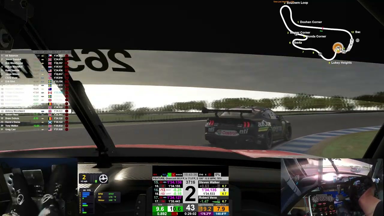 iracing BSTV Simability V8ESC Season 17 Round 2 Philip Island