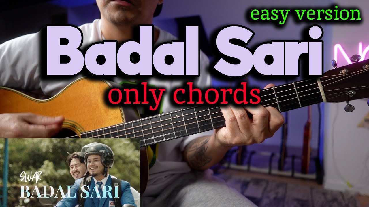 BADAL SARI | Swar | John Rai | SUPER EASY VERSION | Standard Tuning | Guitar lesson