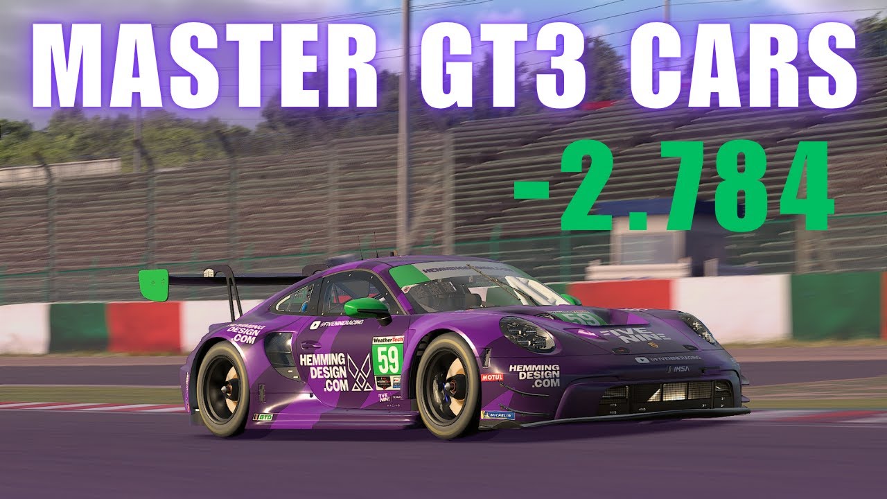 Как управлять автомобилями GT3 в iRacing (объяснение переднего, среднего и заднего двигателей)