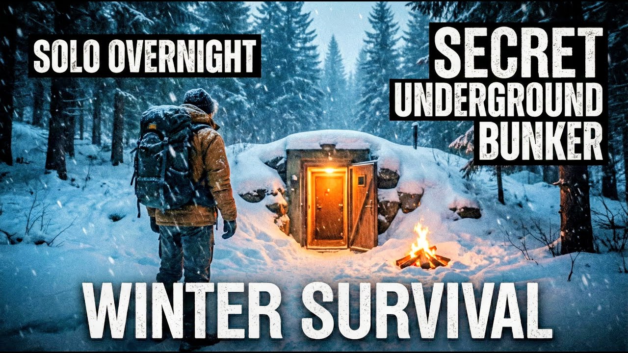 Solo Overnight in a Secret Underground Bunker | Winter Survival. | Explore The World #WinterSurvival