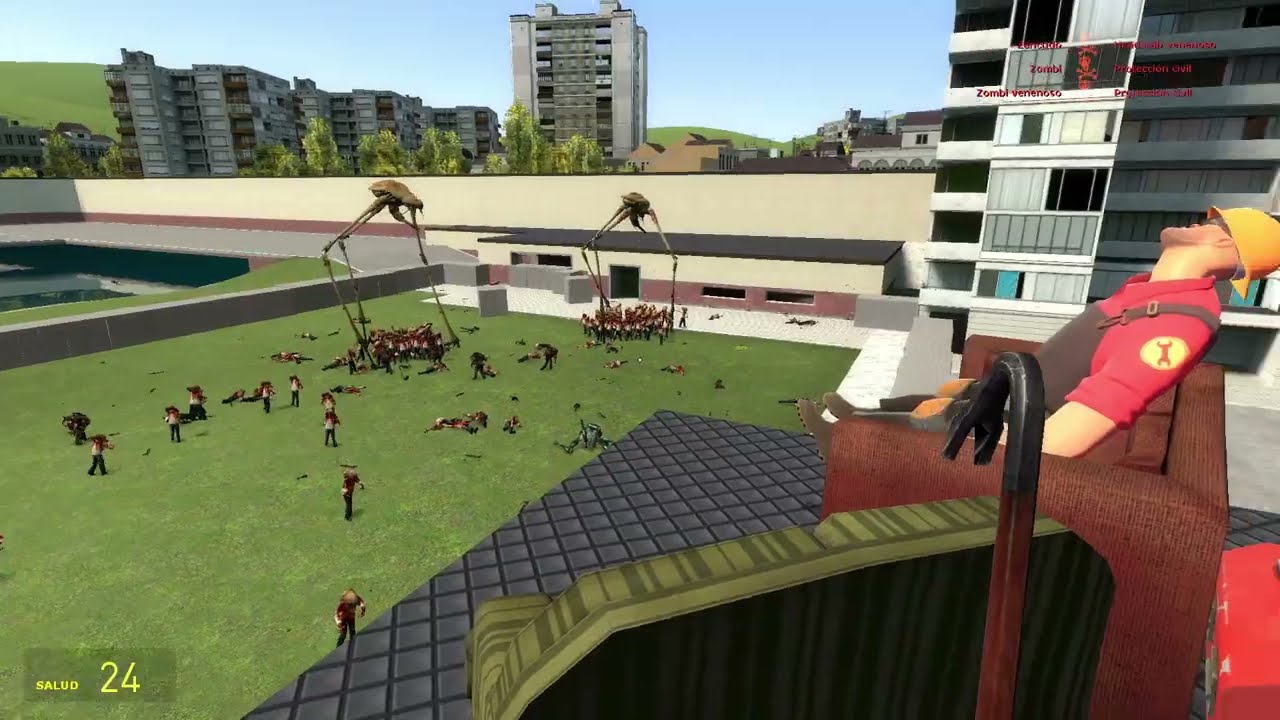 batalla de zombis contra el imperio combine