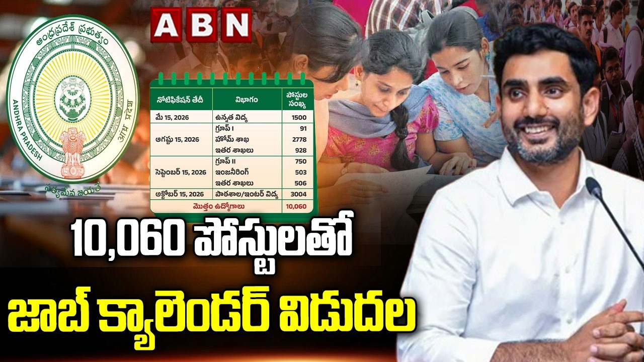 10,060 పోస్టులతో జాబ్ క్యాలెండర్ విడుదల | Nara Lokesh Released Job Calendar | ABN Telugu