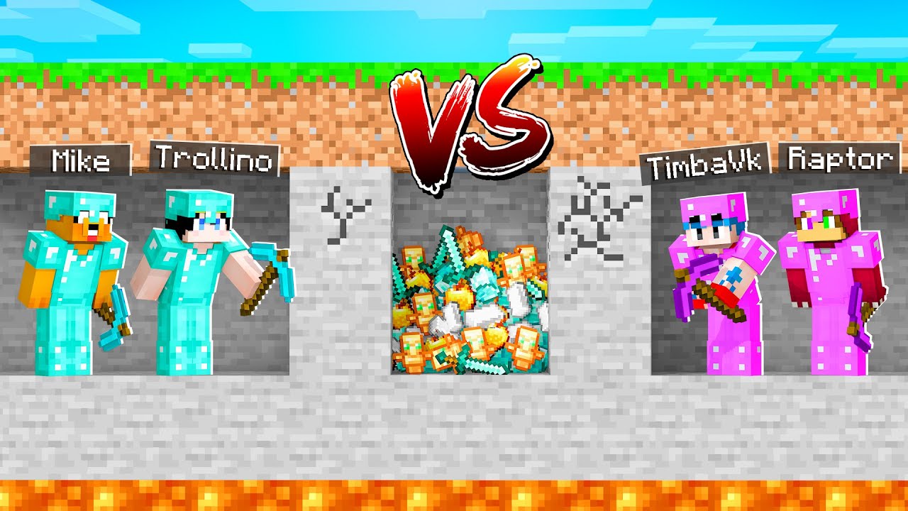 MINECRAFT pero EL PRIMERO que ENCUENTRE el TESORO GANA! 😱 RETO MINECRAFT MIKELLINO vs TIMBAPTOR