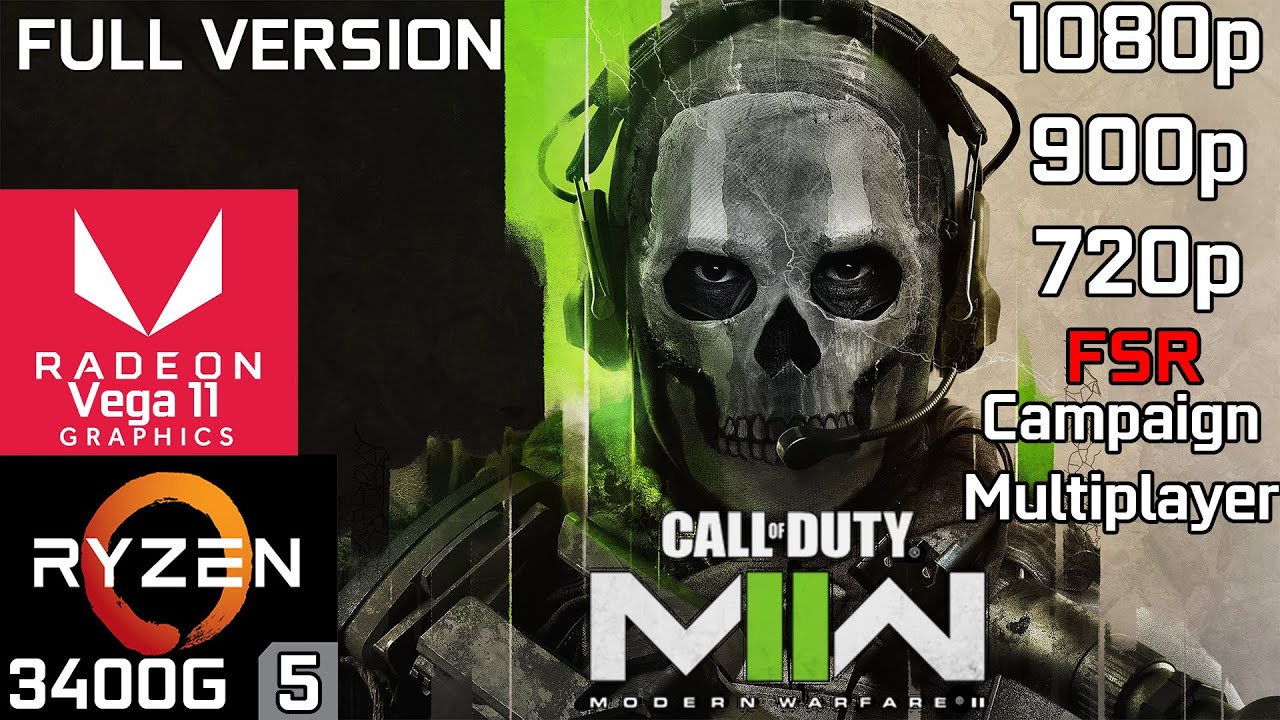 Call of Duty Modern Warfare II - Ryzen 5 3400G Vega 11 & 16GB RAM